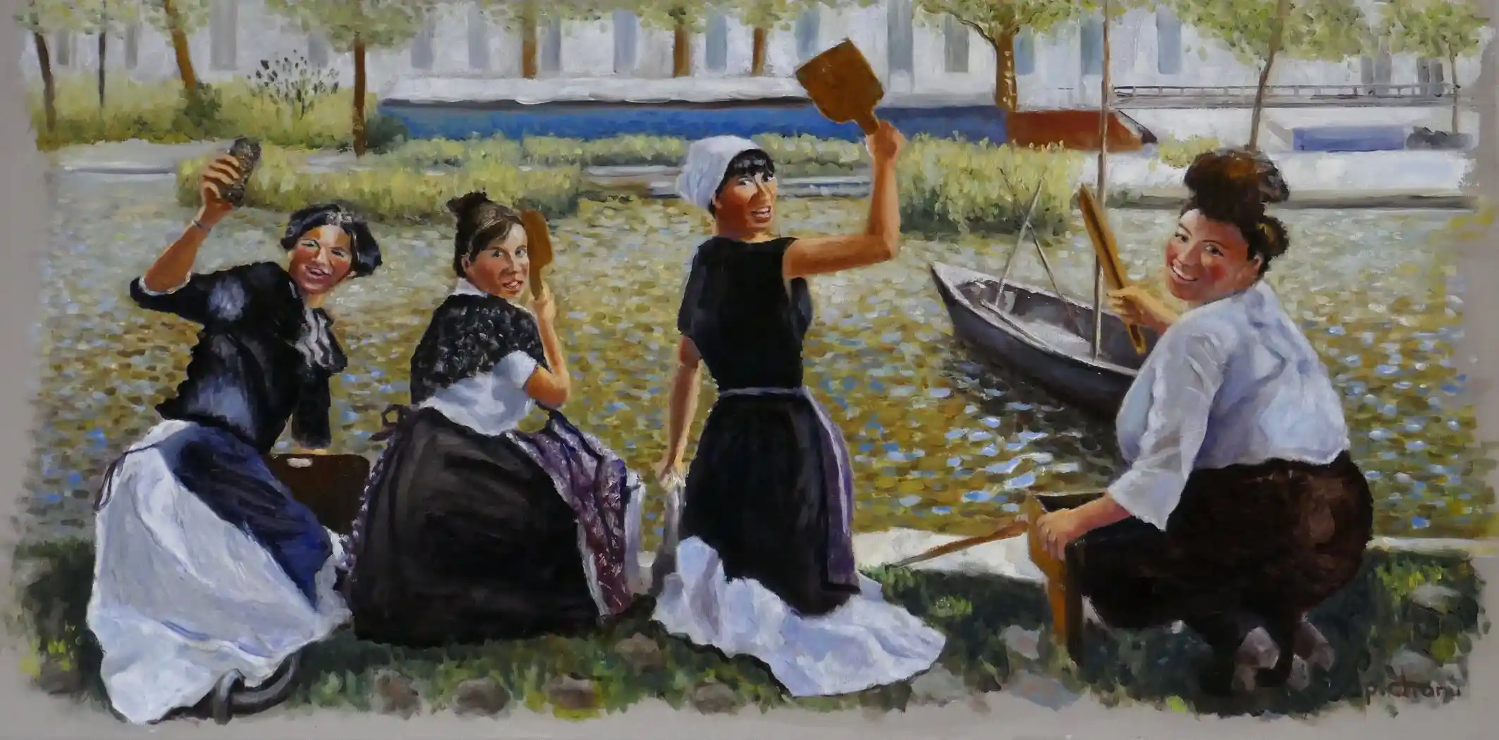C'était un lieu de solidarité féminine forte, d'où cette image restée dans le folklore de femmes certes éprouvées par la tâche, mais « joyeuses » et bruyantes.